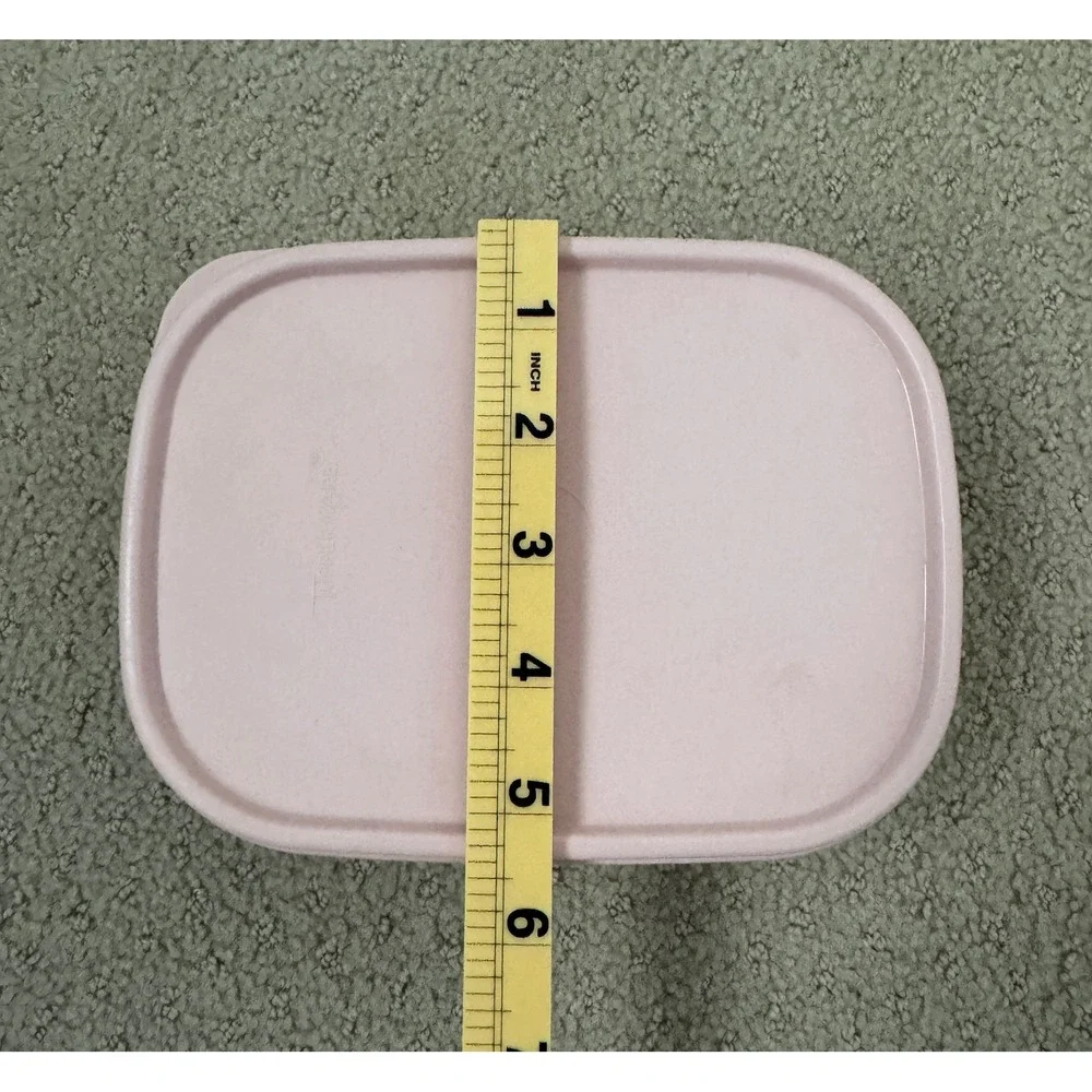 TUPPERWARE Vtg 1980's 5 Piece Set Pink Frosted Clear Pantry Storage Containers